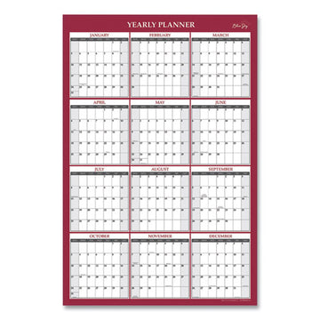 Blue Sky® Classic Red Laminated Erasable Wall Calendar, Classic Red Artwork, 36 X 24, White-red-gray Sheets, 12-month (jan-dec): 2022 freeshipping - TVN Wholesale